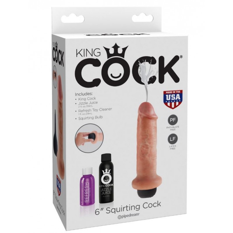 King Cock 6 inch Cumming Dildo - Flesh